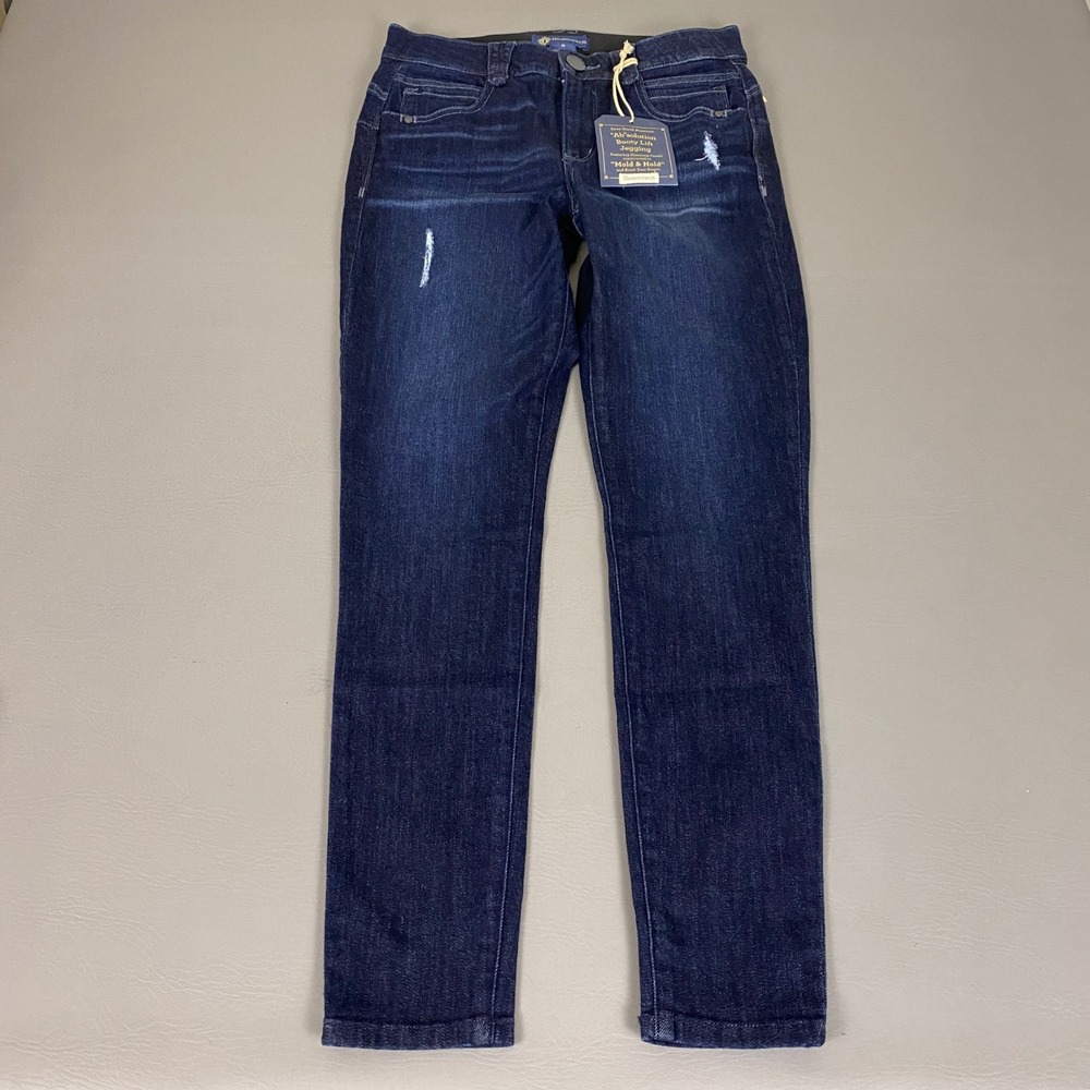 Democracy Absolution Jeans Jegging Size 8 Booty Lift Dark Blue Distressed NWT